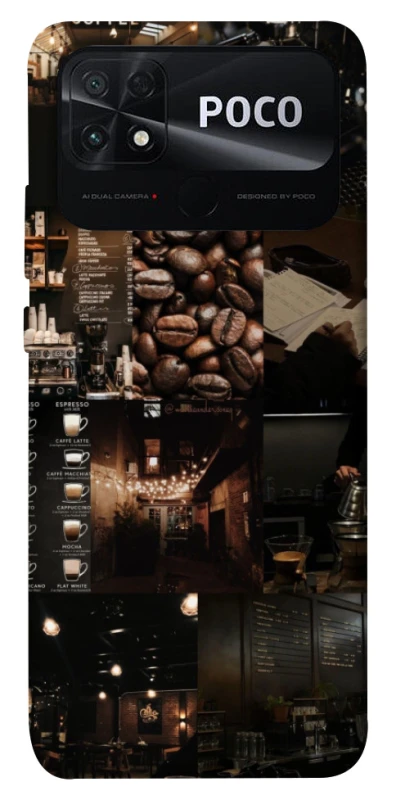 Чохол на Xiaomi Poco C40 Coffee collage ver.1 фото 1 з 1