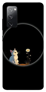 Чехол на Samsung Galaxy S20 FE Cat and flower фото 1 из 1