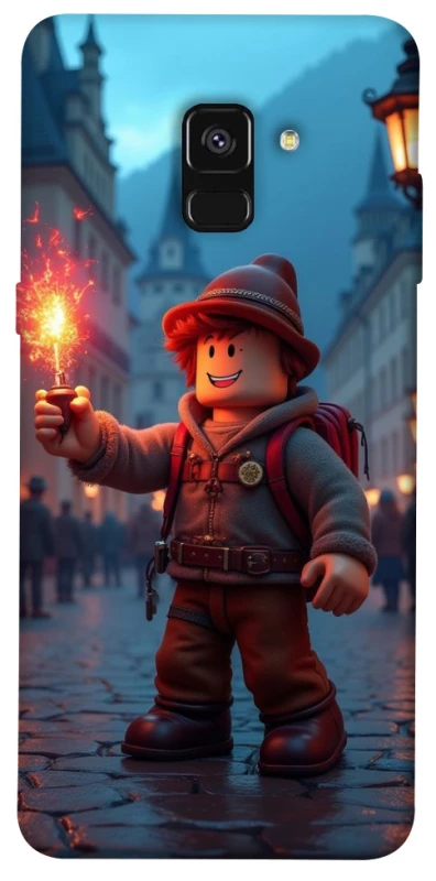 Чехол на Samsung A530 Galaxy A8 (2018) Roblox Fire Logo Blue Flames фото 1 из 1