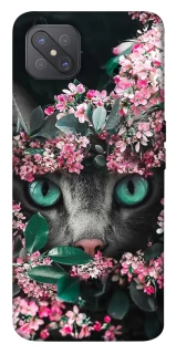 Чехол на Oppo A92s Кот в цветах фото 1 из 1