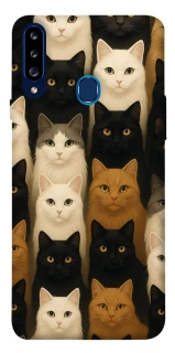 Чохол на Samsung Galaxy A20s Colorful Cat Collage фото 1 Чохол на Samsung Galaxy A20s Colorful Cat Collage фото 1 з 1