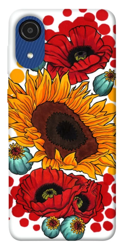 Чохол на Samsung Galaxy A03 Core Соняшники та маки фото 1 з 1