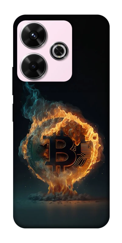 Чехол на Xiaomi Poco M6 4G Fire Bitcoin фото 1 из 1