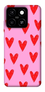 Чехол на ZTE Blade A55 4G Red hearts 2 фото 1 из 1