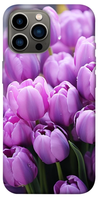 Чохол на Apple iPhone 12 Pro Max (6.7") Фіолетові тюльпани фото 1 з 1