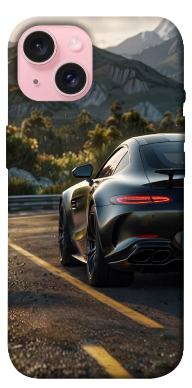 Чехол на Apple iPhone 15 (6.1") Car in the mountains фото 1 из 1