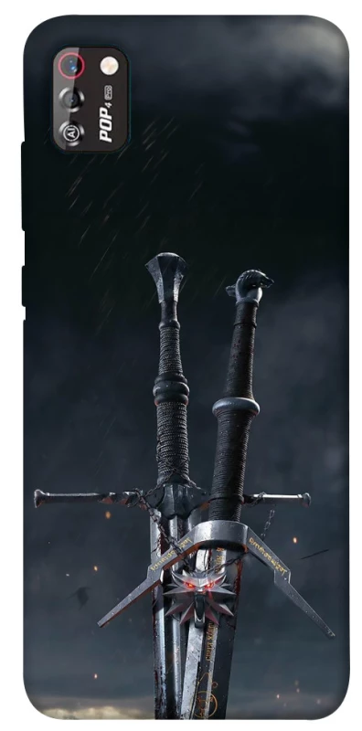 Чохол на TECNO POP 4 Pro Мечі Ведьмака фото 1 з 1