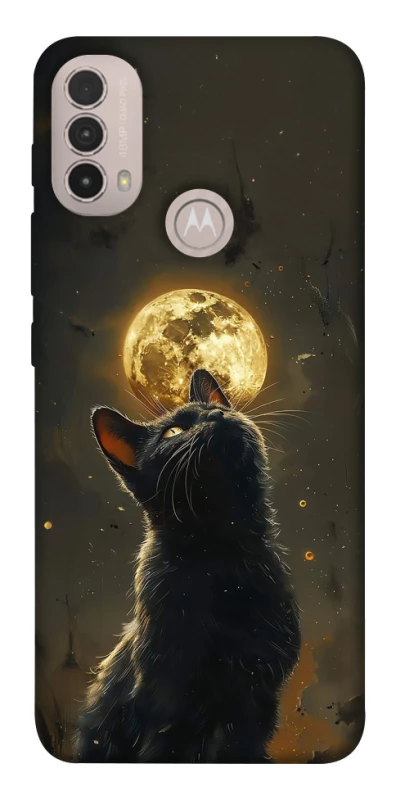 Чехол на Motorola Moto E40 Кот под луной v2 фото 1 из 1