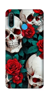 Чохол на Huawei P30 lite skull and rose фото 1 з 1