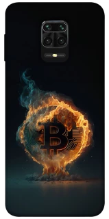 Чохол на Xiaomi Redmi Note 9s / Note 9 Pro / Note 9 Pro Max Fire Bitcoin фото 1 з 1