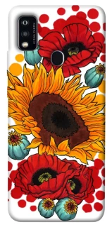 Чехол на ZTE Blade A51 Подсолнечники и маки фото 1 из 1