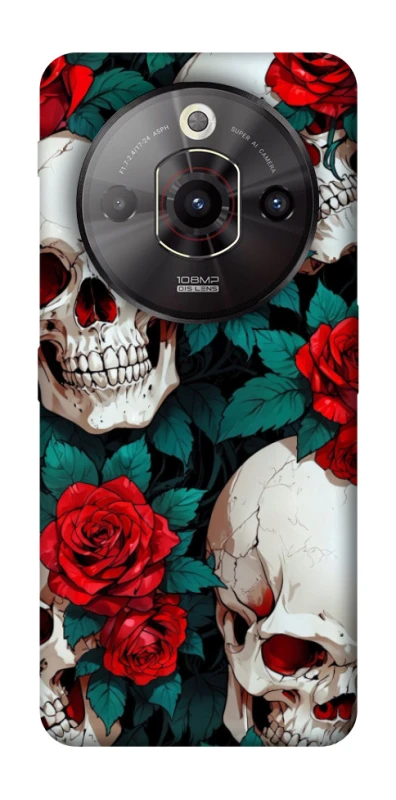Чохол на ZTE Nubia Focus Pro skull and rose фото 1 з 1