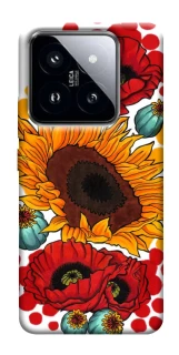 Чохол на Xiaomi 14 Pro Соняшники та маки фото 1 з 1