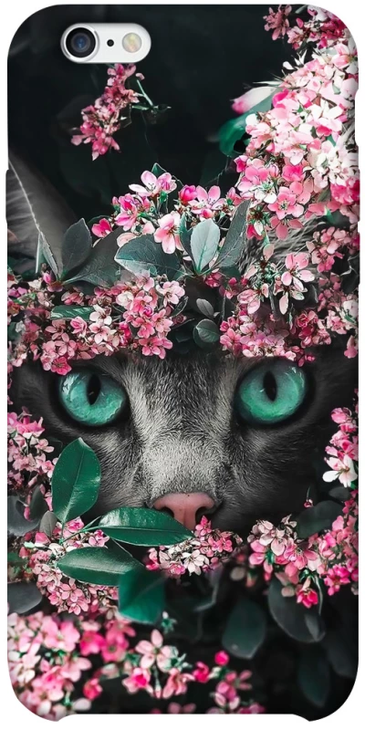 Чехол на Apple iPhone 6/6s plus (5.5") Кот в цветах фото 1 из 1