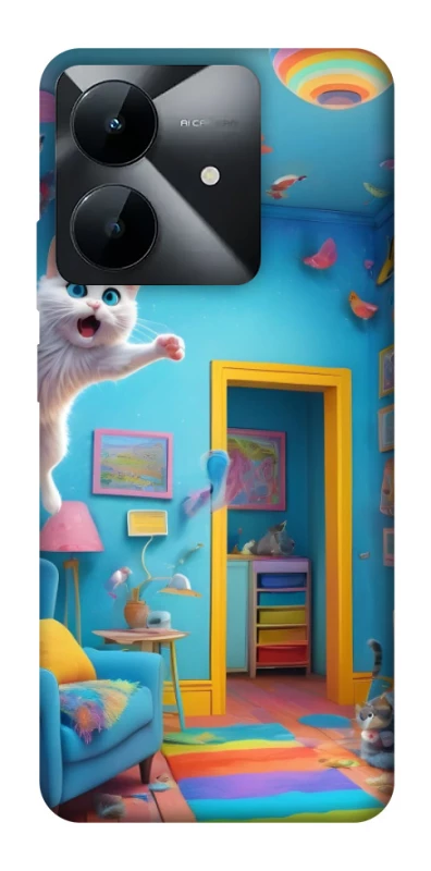 Чехол на Realme Note 60x crazy cat фото 1 из 1