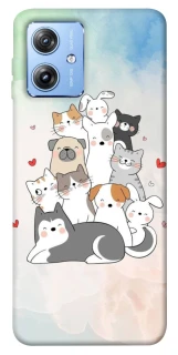 Чохол на Motorola Moto G84 Funny Pets ver.2 фото 1 з 1