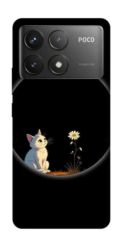 Чохол на Xiaomi Poco F6 Pro Cat and flower фото 1 з 1