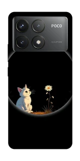 Чехол на Xiaomi Poco F6 Pro Cat and flower фото 1 из 1