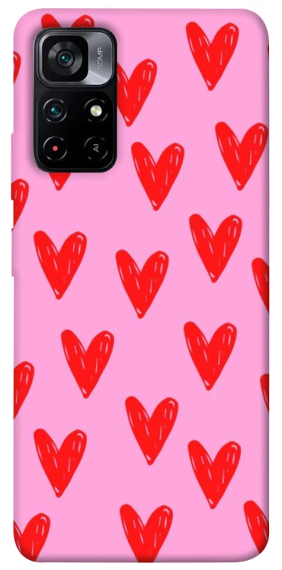 Чехол на Xiaomi Poco M4 Pro 5G Red hearts 2 фото 1 из 1