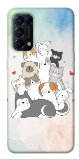 Чехол на Oppo Reno 5 4G Funny Pets ver.2 фото 1 из 1
