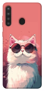 Чехол на Samsung Galaxy A21 Сat with glasses фото 1 из 1