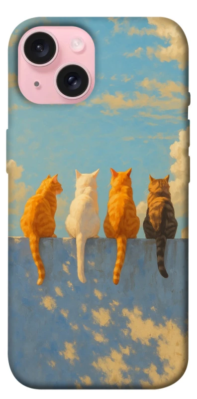Чохол на Apple iPhone 15 (6.1") cats on wall фото 1 з 1