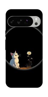 Чехол на Google Pixel 10 Pro Cat and flower фото 1 из 1