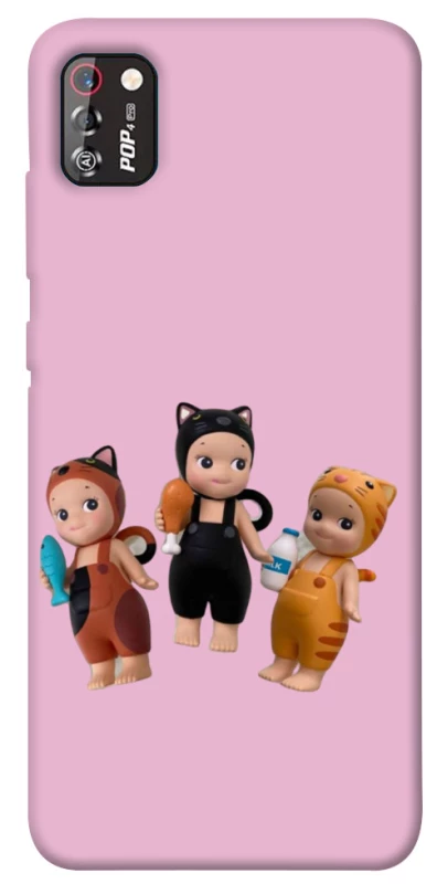 Чехол на TECNO POP 4 Pro Cat Cafe Trio фото 1 из 1