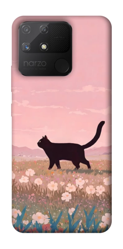 Чехол на Realme Narzo 50A cat on a field фото 1 из 1
