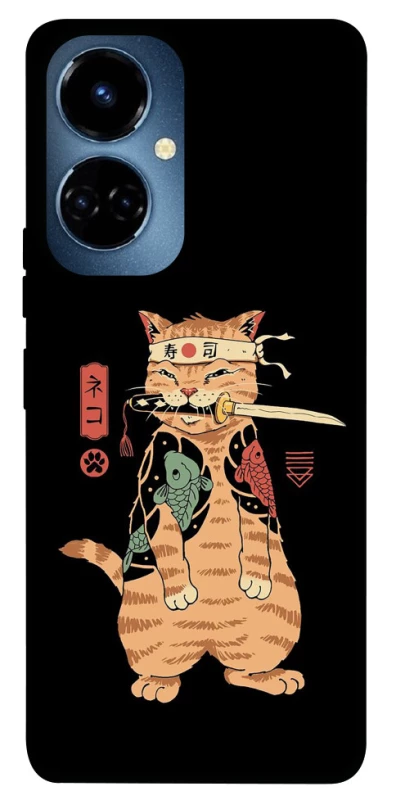 Чохол на TECNO Camon 19 Кіт-самурай фото 1 з 1