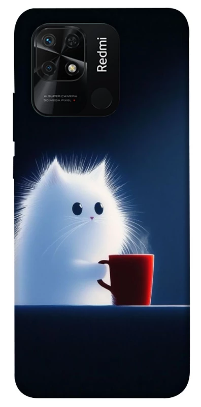 Чохол на Xiaomi Redmi 10C Чохол кіт з кавою фото 1 з 1