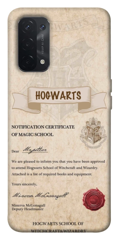 Чохол на Oppo A54 5G / A74 5G The Hogwarts acceptance letter фото 1 з 1