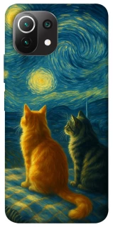 Чохол на Xiaomi Mi 11 Lite Cats under the stars фото 1 з 1