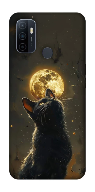 Чохол на Oppo A53 / A32 / A33 Кіт під місяцем v2 фото 1 з 1