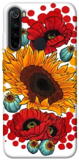 Чохол на Xiaomi Redmi Note 8 Соняшники та маки фото 1 з 1