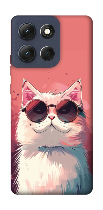 Чохол на Motorola Moto G86 Сat with glasses фото 1 з 1
