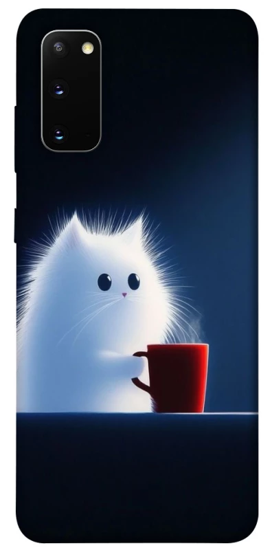Чехол на Samsung Galaxy S20 Чехол кот с кофе фото 1 из 1