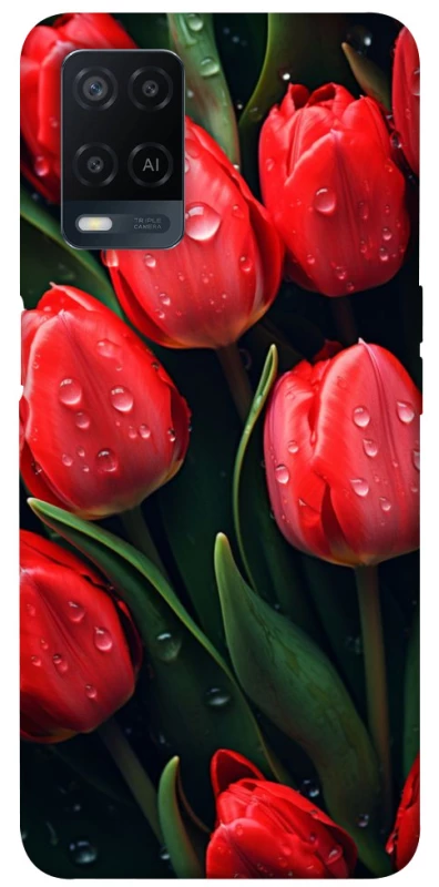 Чохол на Oppo A54 4G Червоні тюльпани фото 1 Чохол на Oppo A54 4G Червоні тюльпани фото 1 з 1