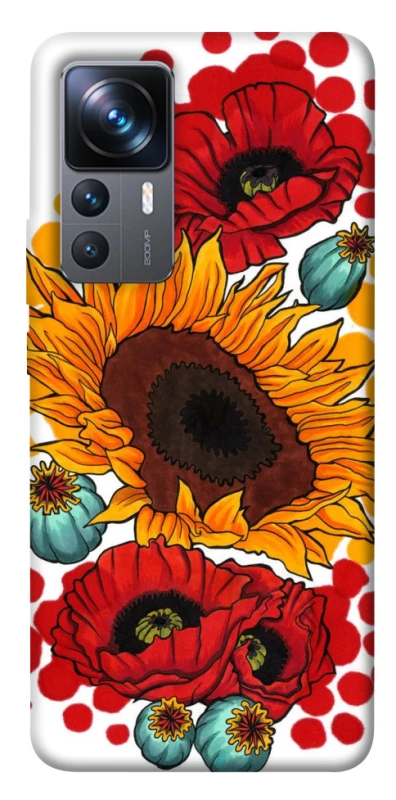 Чехол на Xiaomi 12T / 12T Pro Подсолнечники и маки фото 1 из 1