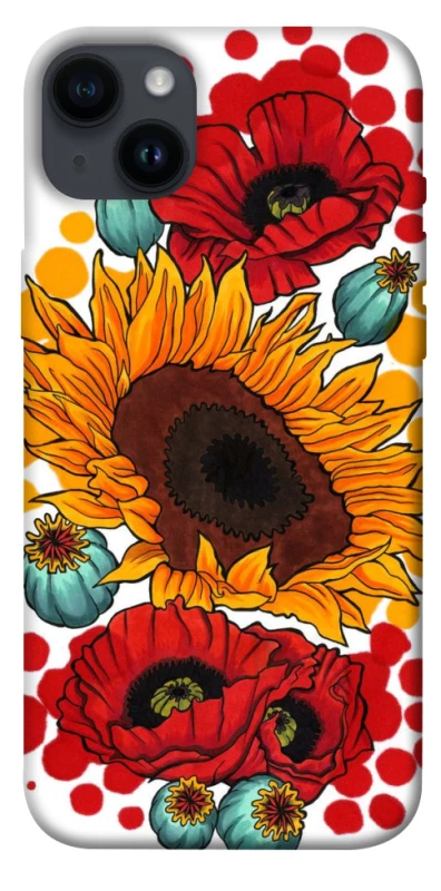 Чохол на Apple iPhone 14 Plus (6.7") Соняшники та маки фото 1 з 1