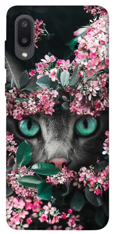 Чехол на Samsung Galaxy A02 Кот в цветах фото 1 из 1