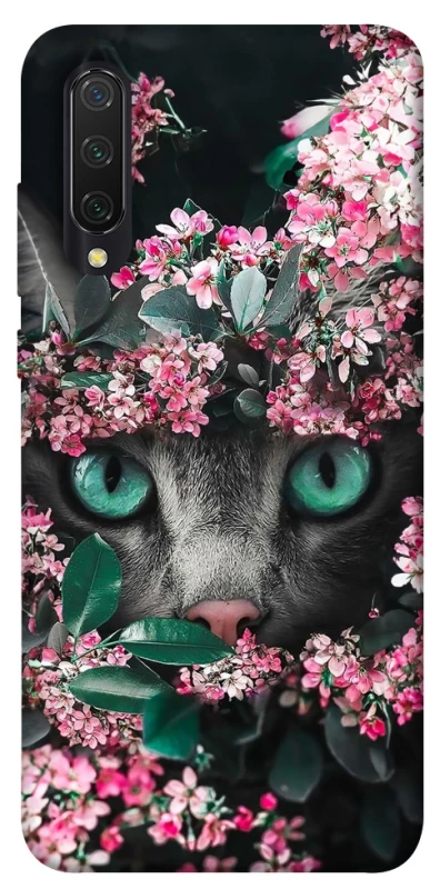 Чехол на Xiaomi Mi CC9 / Mi 9 Lite Кот в цветах фото 1 из 1