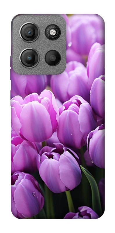 Чехол на Motorola Moto G15 Power Фиолетовые тюльпаны фото 1 из 1