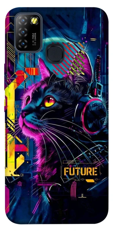 Чохол на Infinix Hot 10 Lite Cyber Cat v2 фото 1 з 1