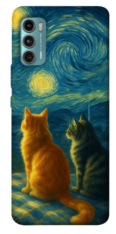 Чохол на Motorola Moto G60 Cats under the stars фото 1 з 1