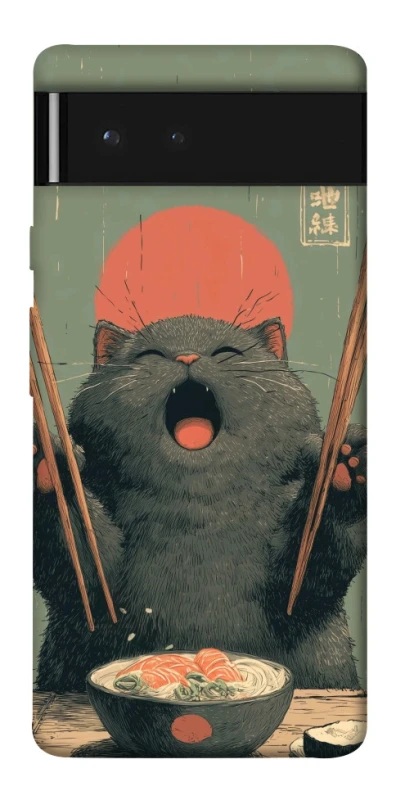 Чехол на Google Pixel 6 Hungry Cat фото 1 из 1