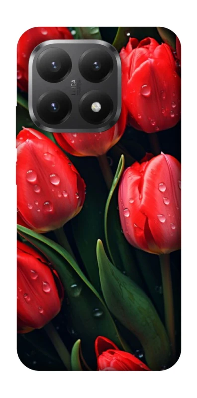 Чехол на Xiaomi 15T Красные тюльпаны фото 1 из 1