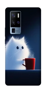 Чехол на Vivo X50 Pro+ Чехол кот с кофе фото 1 из 1