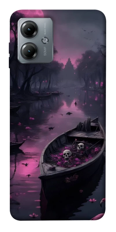 Чохол на Motorola Moto G14 Boat and flamingo фото 1 з 1