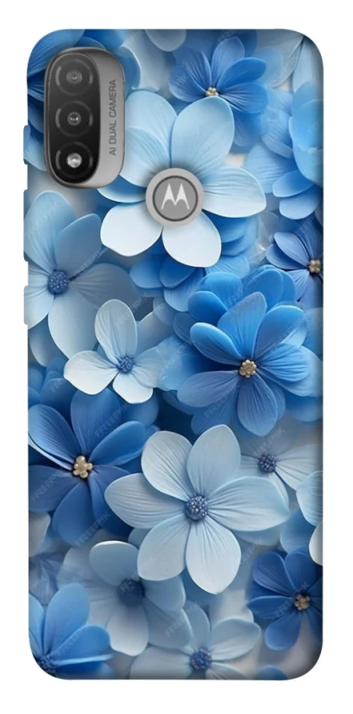 Чохол на Motorola Moto E20 Сині квіти фото 1 з 1